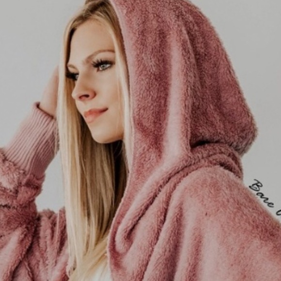 Pink plush Hoodies ONE SIZE - Picture 2 of 4